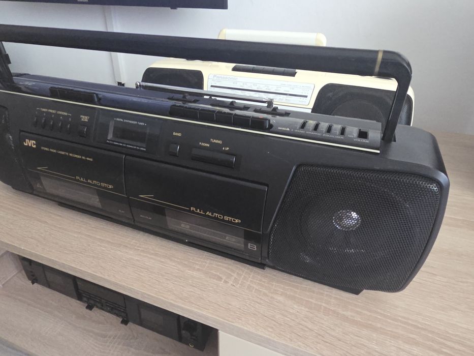 Lot doua Casetofoane cu radio, JVC, Panasonic, Casetofon si Dublucasetofon