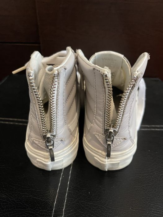 Adidași Vans Sk8-Hi piele albă • Mărime 35 • Fermoar spate • Stare foarte buna
