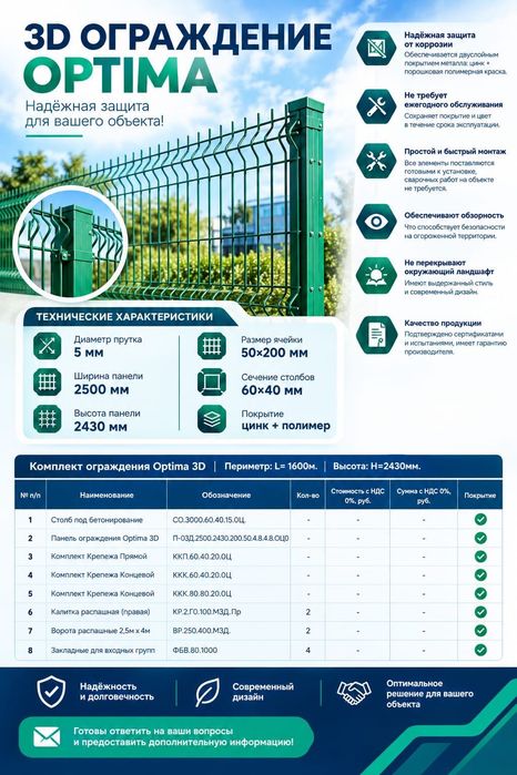 Продам 3D еврозабор оптом