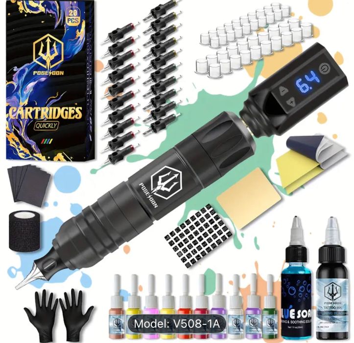 Lichidare de stoc !Promo Kit tattoo Wireless - gata pentru tatuat