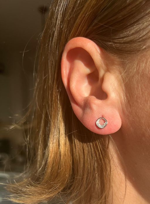 Сребърни обеци с бяла перла