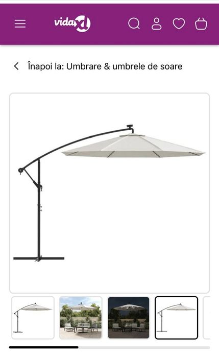 Umbrela de soare suspendată