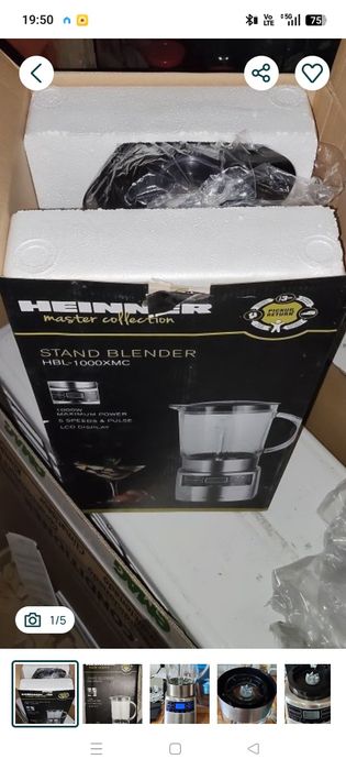 Blender Heinner Master Collection HBL-1000XMC , 1000 W 1.5 l 6 programe functie Pulse, Negru/Argintiu .Putere maxima de 1000W