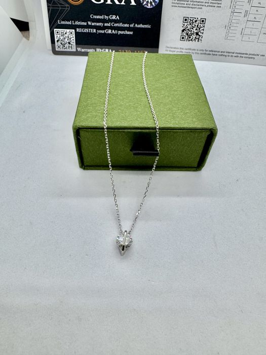 Сребърно колие с мойсанит (Диамант) 1 карат