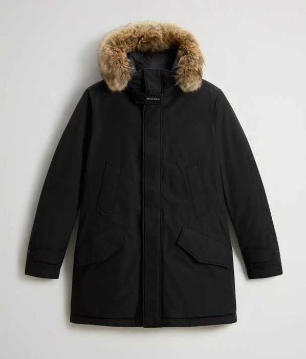 Geaca polar parka XL XXL de lux Woolrich Ramar Cloth puf si pene blana