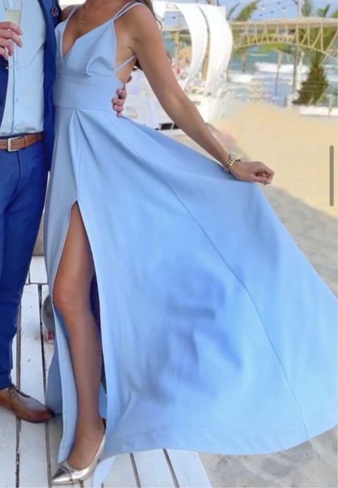 Официална Дълга Синя Рокля