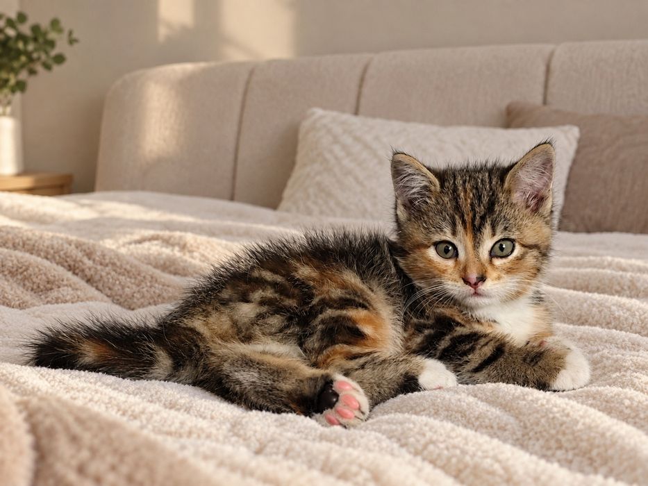 Трёхцветная кошечка, 2 месяца.