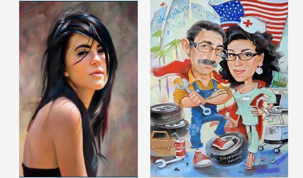 Pictura pe perete 3D, tablouri pictate,portrete la comanda,caricaturi