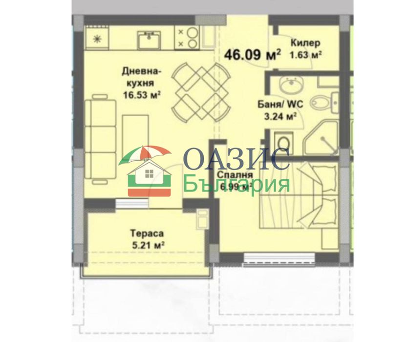 Апартамент с 1 спалня в комплекс Ла Мер Силвер 3, Слънчев Бряг, България, 46 кв. м. Цена 75 000 евро