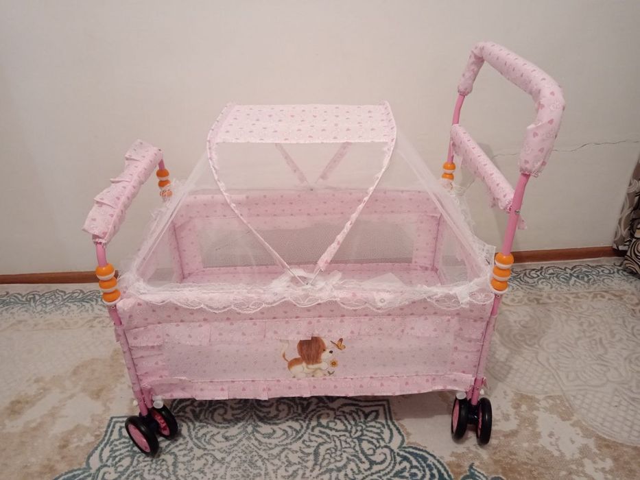 Детский крават и каляска  2в1