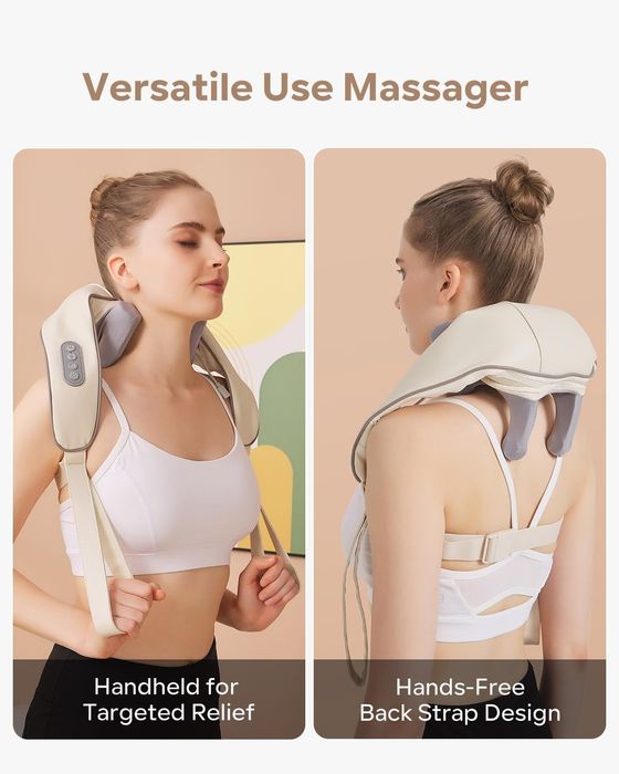 Безжичен 2в1 5D шиацу масажор със загряваща функция, day wolf