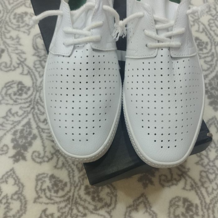 Кеды белые тканевые и кожаные