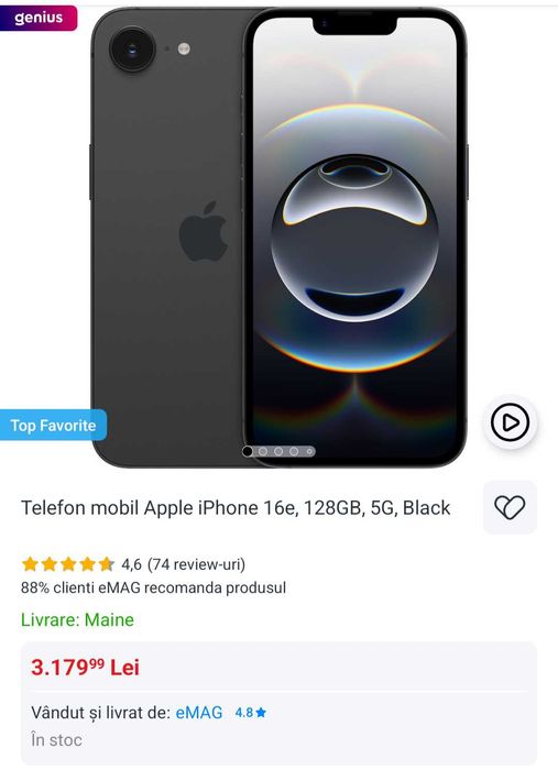 Iphone 16e Black 128 GB