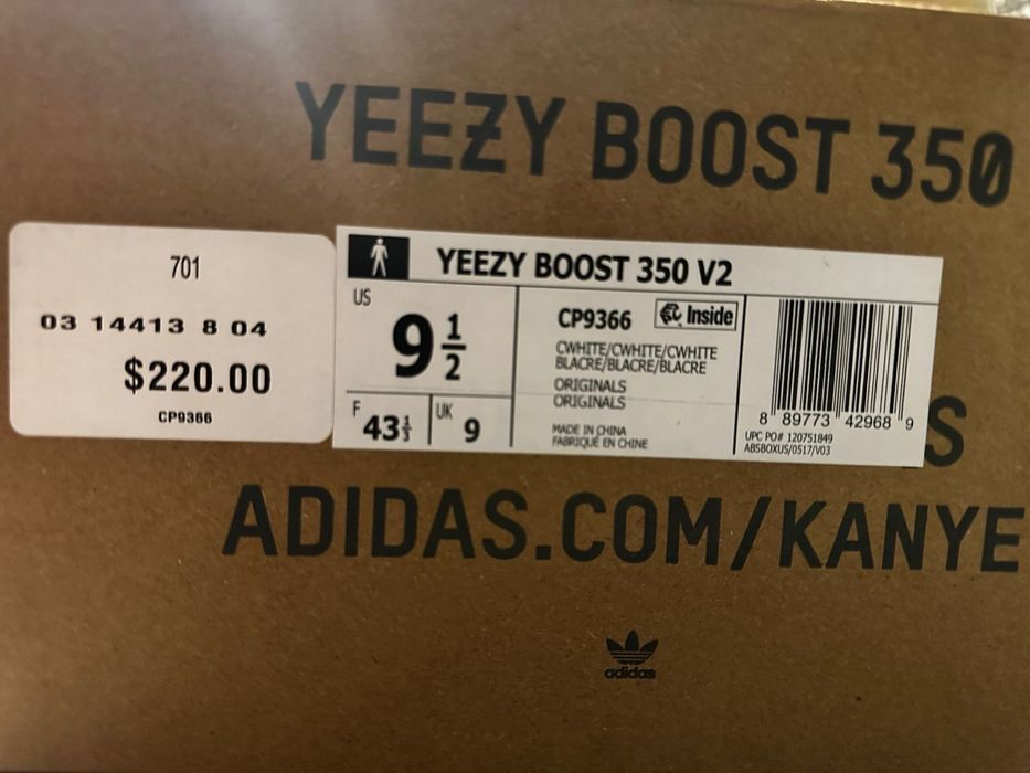 Adidas yeezy 350 v2 cream white 43 1/3