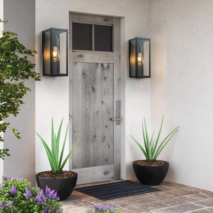 FTL Външно стенно осветление, матово черно, стъклени абажури, IP44