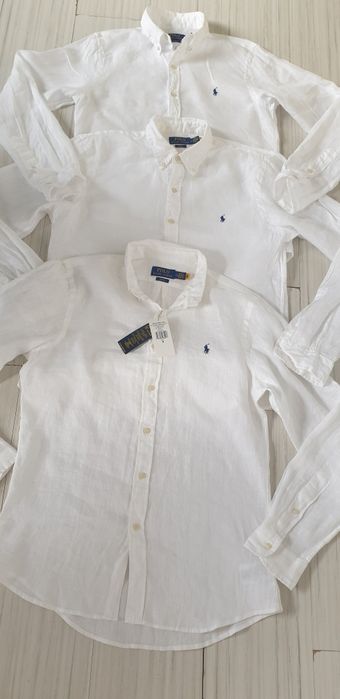POLO Ralph Lauren Len/ Лен Slim Fit M 3 Бр НОВО ОРИГИНАЛ! Мъжки Ленени Ризи