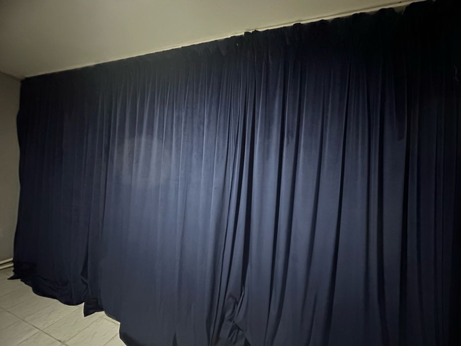 Шторы велюр темно синий