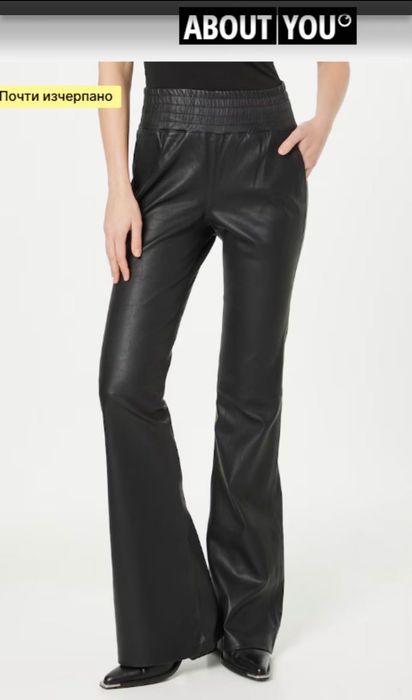 Черен кожен панталон