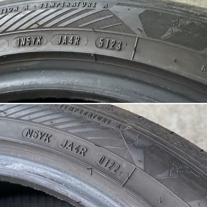 4бр. Летни Гуми С Борд 215/50R/18 -GOOD YEAR- DOT:5123+0122- 5.5м+5.2м