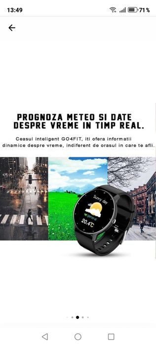 Ceas smartwatch si bratara fitness, GO4FIT®, model GF03