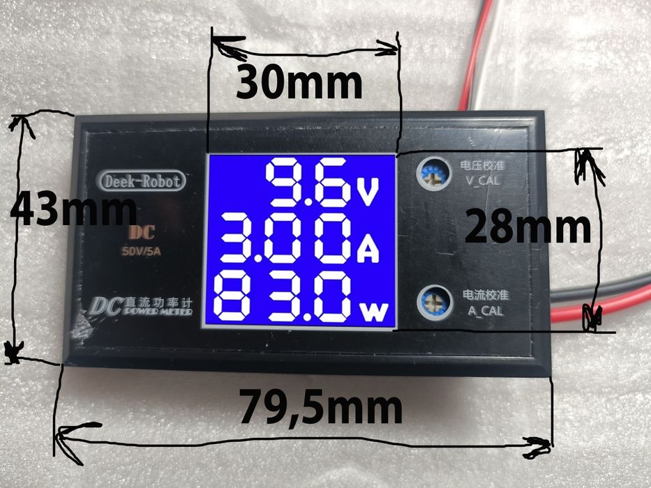 Voltmetru digital Ampermetru Wattmetru 0-50V 5A