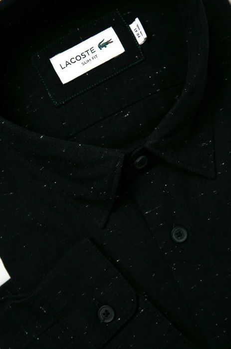 Cămașă Lacoste bărbați, cu mânecă lungă, slim, albastru marin, S