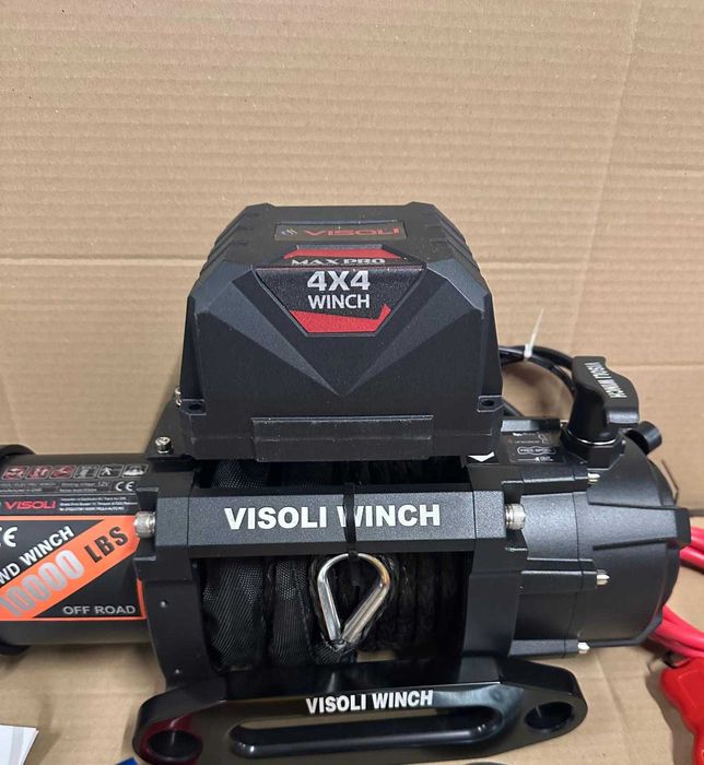 Troliu auto elctric Visoli 10000lbs/4,536kg cu cablu sintetic 12v