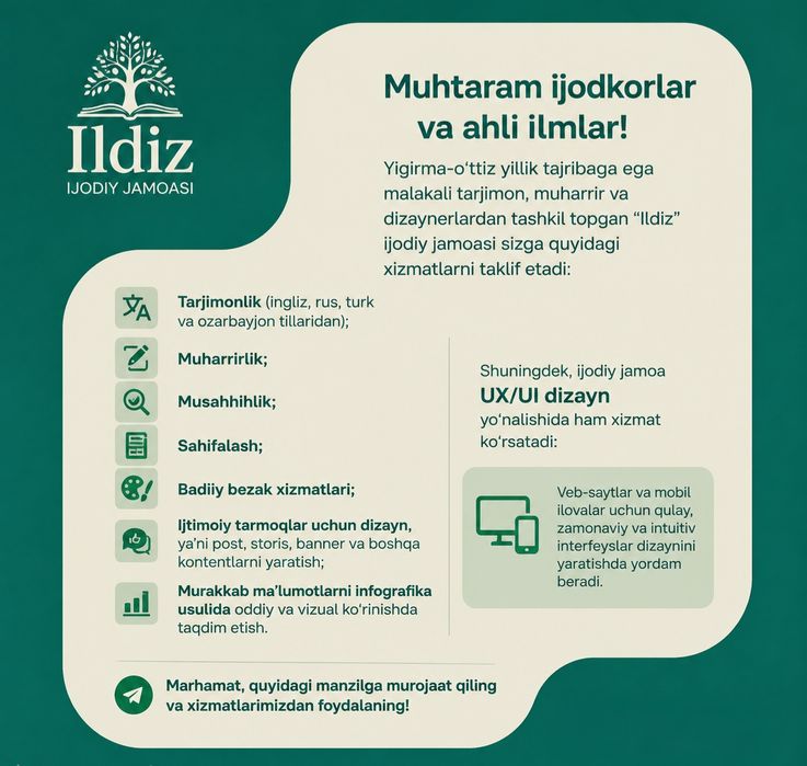 Kitoblar uchun xizmatlar