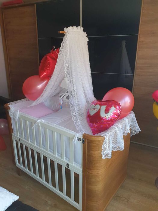 Уникално Бебешко Легло-Люлка от масив бук