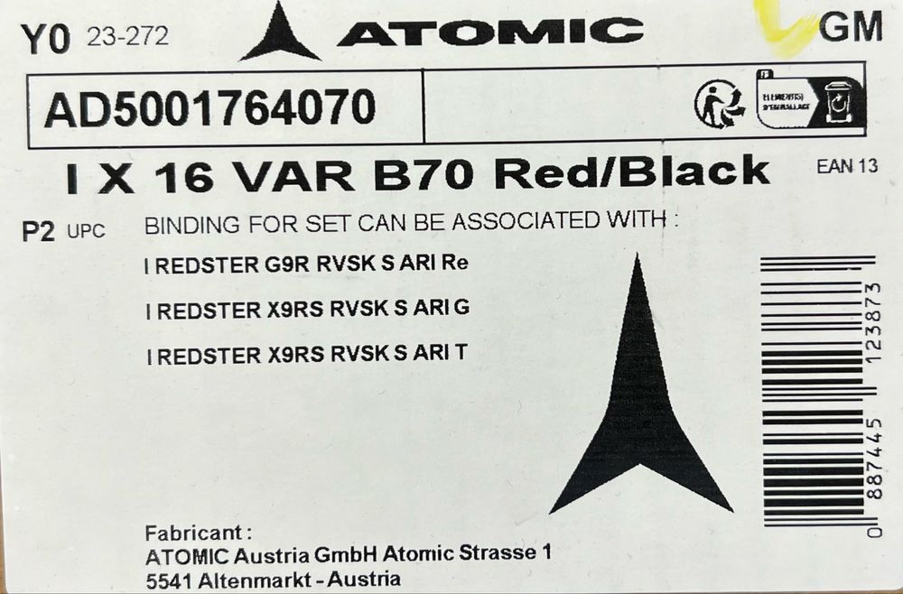 Автомати за ски  Atomic X16 VAR Red/Black