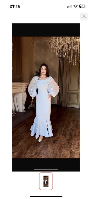 вечернее платье голубой