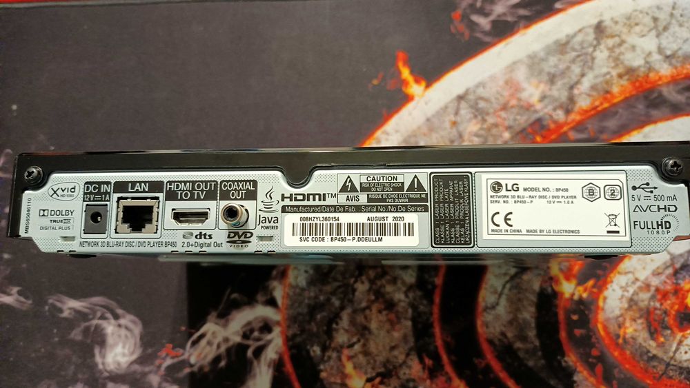 Bluray Player LG BP450 Full HD 3D Smart Netflix Youtube USB ca nou