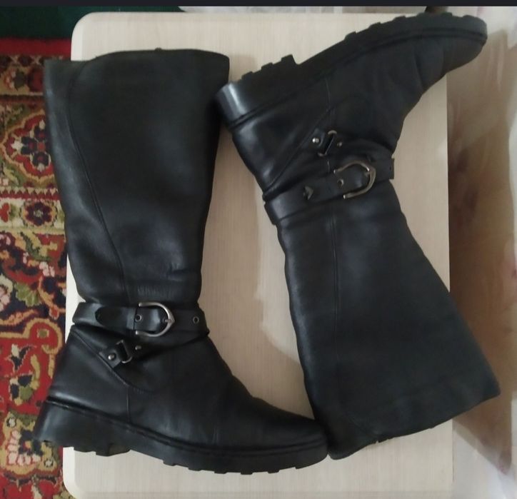 Сапоги женские кожаные с высоким голонищем