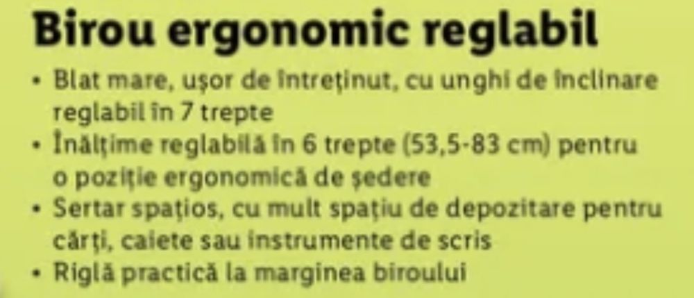 Birou copii reglabil