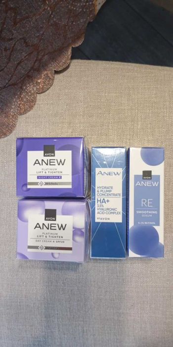 кремове, серуми и маски за лице на avon от серията на anew
