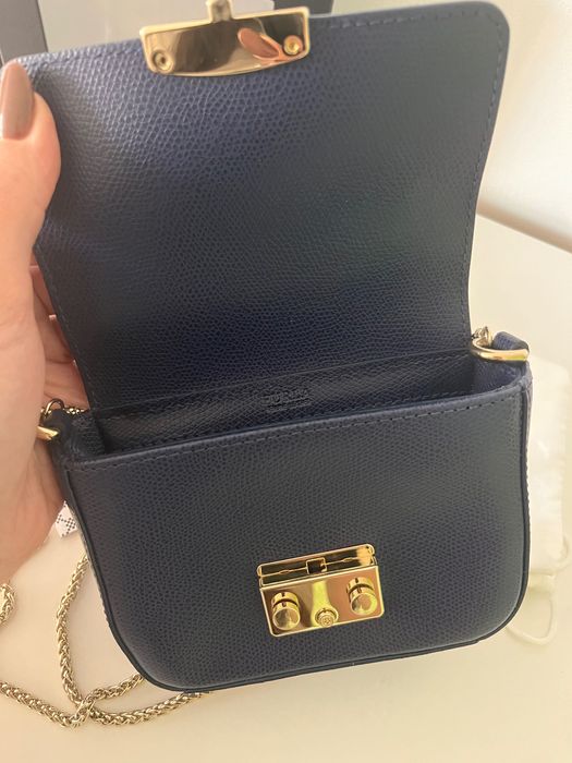 Тъмносиня чанта Furla mini