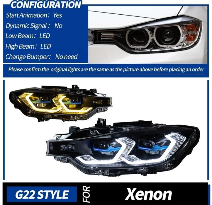 ЛЕД Фарове BMW F30 LED Laser Оборудван!! Plug & Play Bi-color Halogen