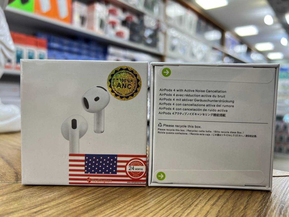 Наушники беспроводные с микрофоном Airpods 4 usa Bluetooth White