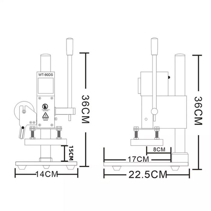 Presa imprimare la cald termica embosare folie folio piele lemn