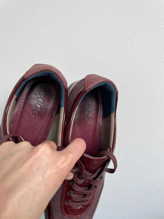 Sneakers Ecco din piele naturală burgundy | 39