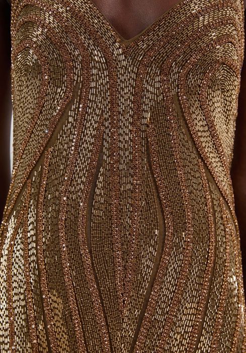 Абитуриентска рокля в златист цвят