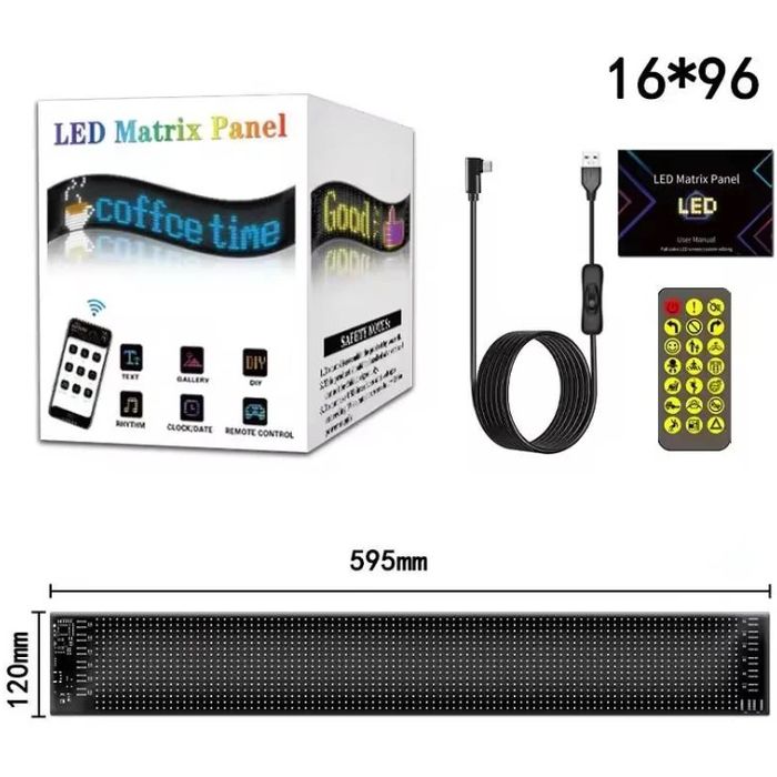 Panou Afisaj Matrix Led,Flexibil,Display RGB,Ochi Camion,USB,Bluetooth