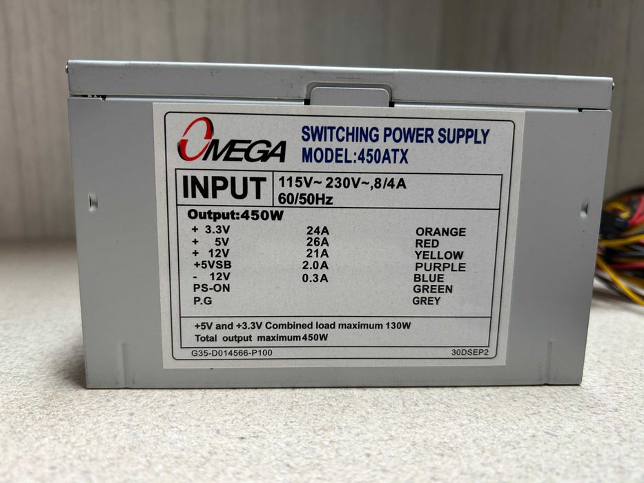 Захранване за компютър Omega 450W