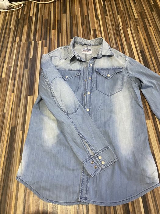 Camasa Denim Jeans Blugi Back Number Union Made USA