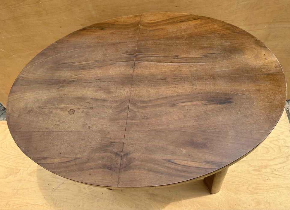 Masuta Vintage Stil ArtDeco cu blat oval 99x70 cm; Masa din lemn