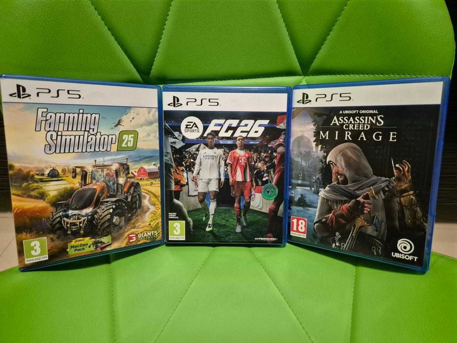 Ea fc 26, Farming Simulator 25, Assassin's creed Mirage PlayStation 5