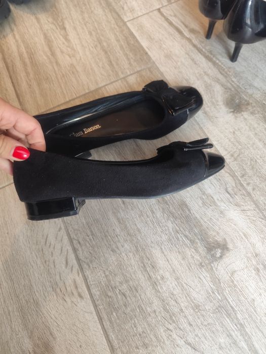 Opincuțe elegante, lăcuite cu funda, mărimea 37