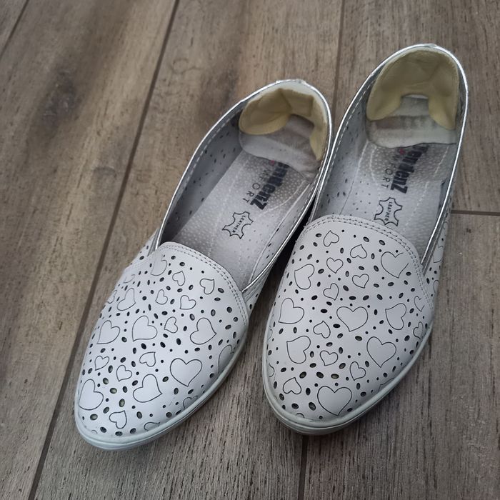 Espadrile albe din piele