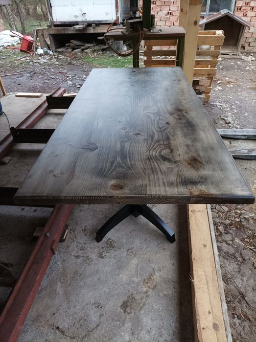 Маса с плот бял бор крака бук