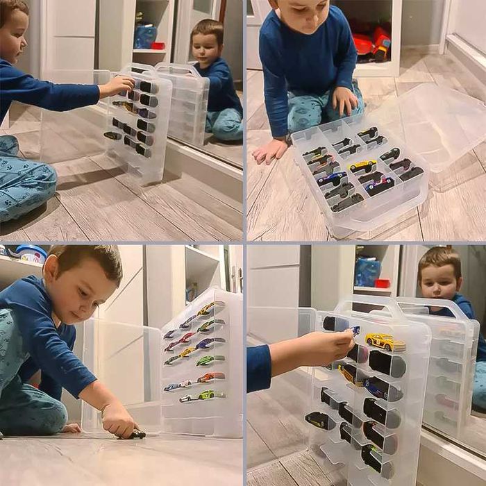 Преносимо куфарче рафт за подреждане на колички, 46 отделения